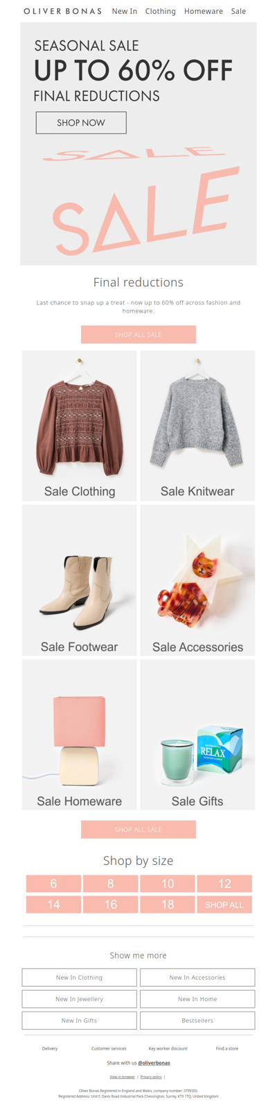 Up to 60% off | Final reductions