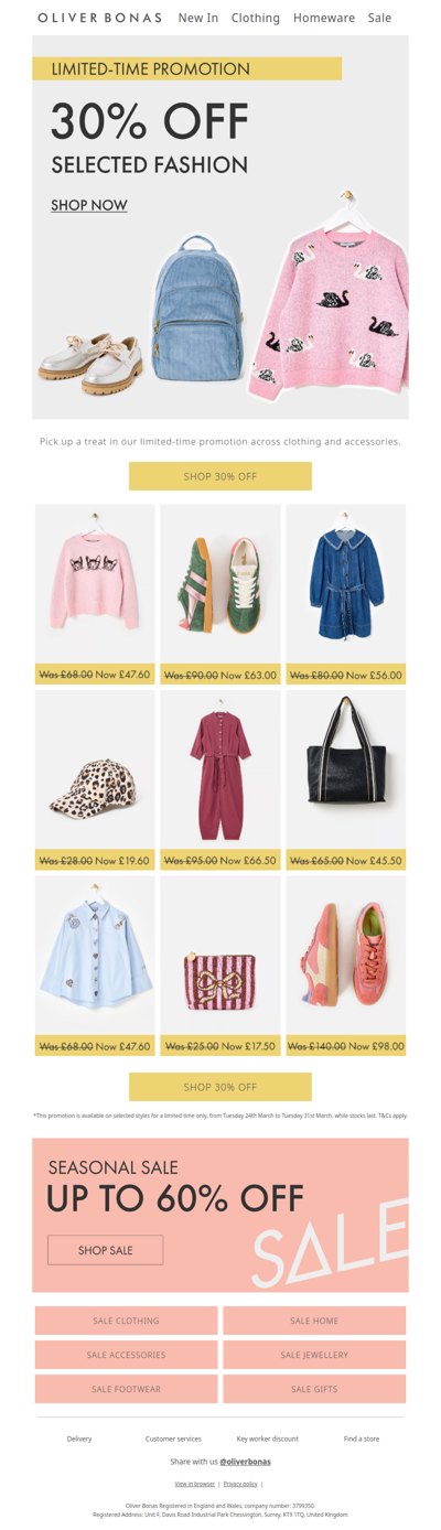 30% off selected fashion | Limited-time promotion