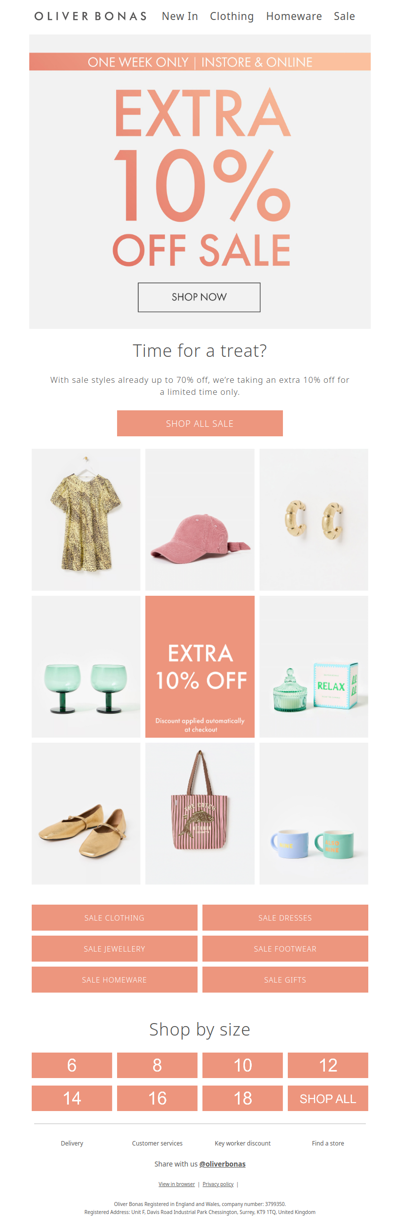 Extra 10% off sale | One week only