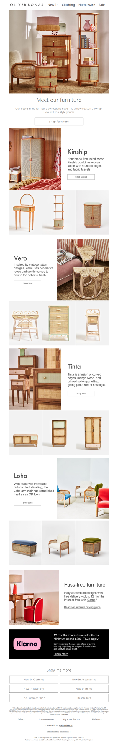 Meet our latest furniture collections…
