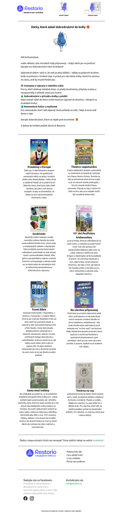 Restorio News: Darujte výpravu mezi stránkami 🎁