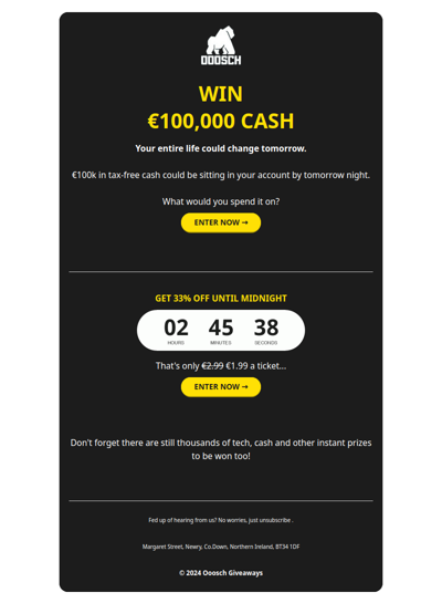 Fancy €100K CASH TOMORROW? 🤑