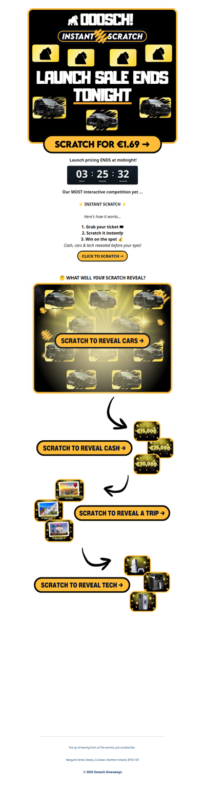 SCRATCH to reveal €1.5M TONIGHT 👉