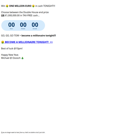 Win €1 MILLON EURO tonight Tom! 👉