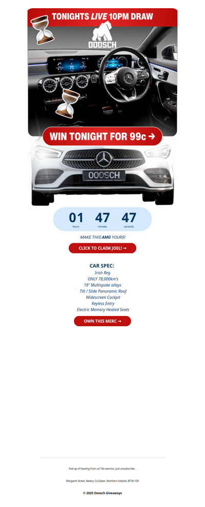 99c Merc CLA is GONE? 😦