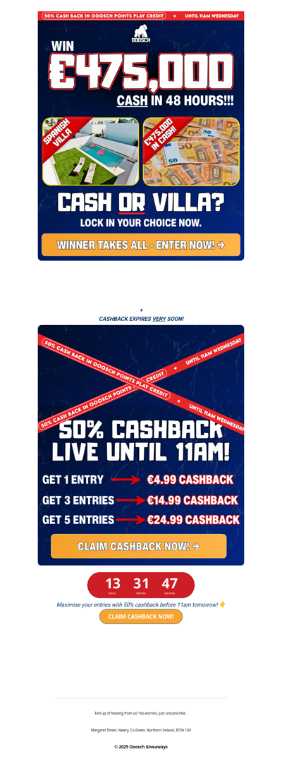 🤑 Win €475k in 48hrs Joel! 🤑