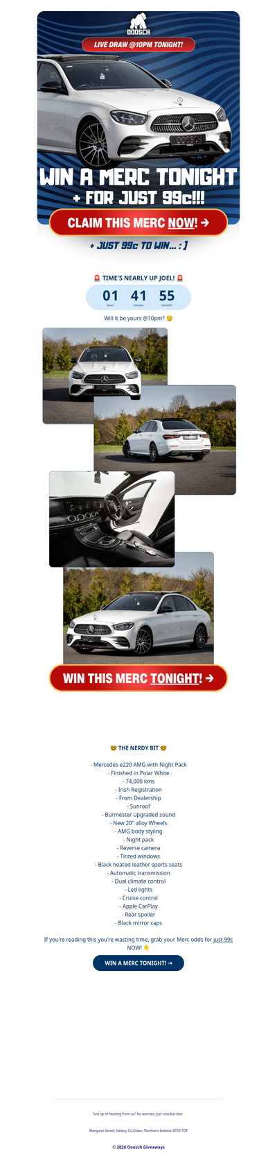 Drive a Merc TONIGHT Joel!  👉