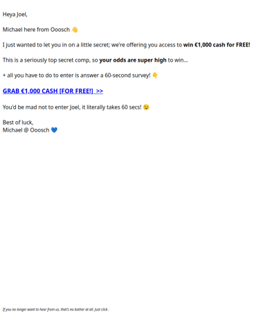 🤫 This €1,000 cash is FREE Joel! →