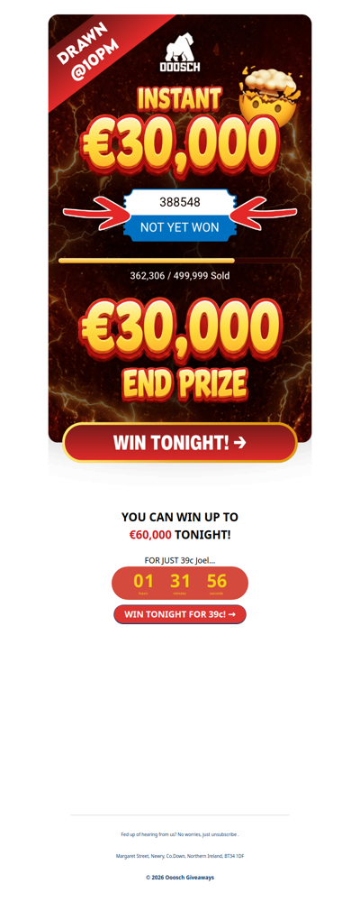 💰WIN €60,000 TONIGHT!💰