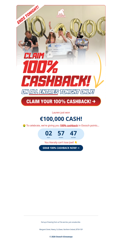 😮 Grab 100% cashback Joel!