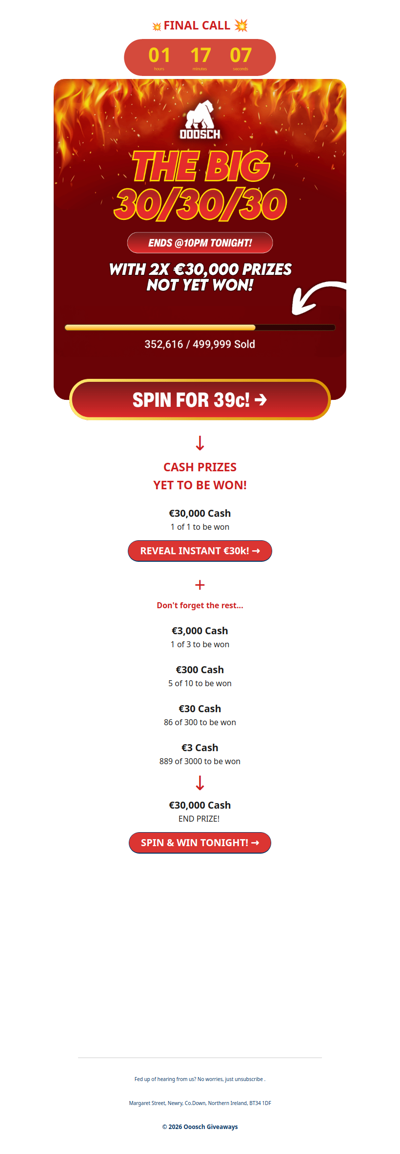 🤑 Reveal €30K before 10pm!! →