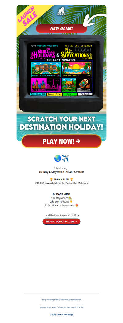 🏖️ NEW: Holiday & Staycation Scratch!