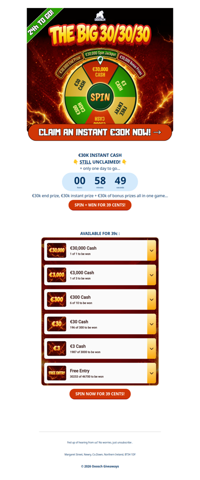 🤑 Claim €30k cash TOMORROW →