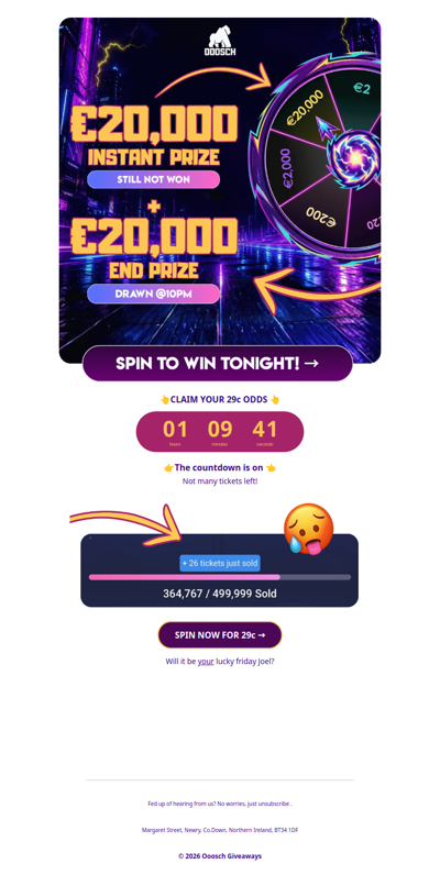 🫵 Turn 29c into €20,000 tonight! →