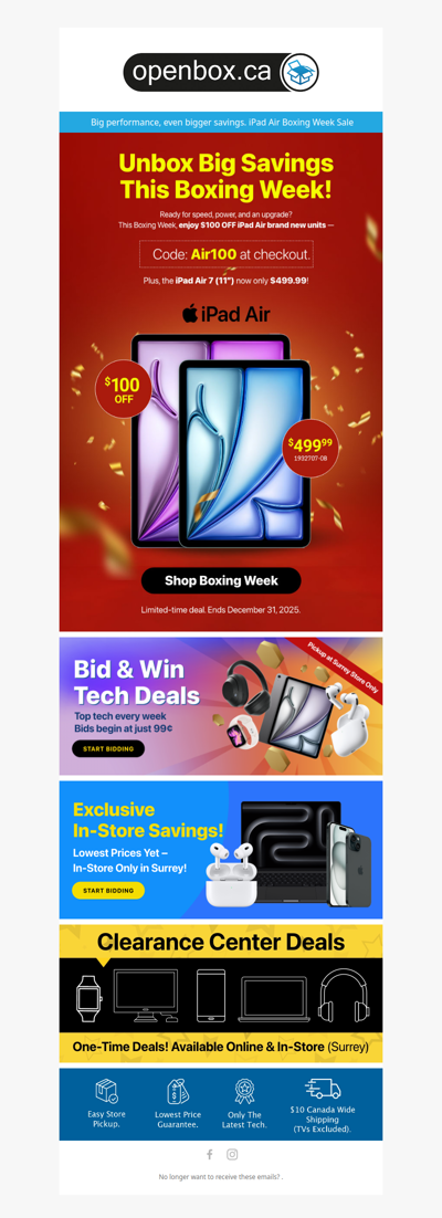 Boxing Week Deal: iPad Air $100 OFF – Use Code Air100