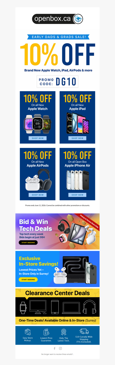 Early Dads & Grads Sale: Save 10% on Apple Watch, iPad, AirPods & iPhone Air!