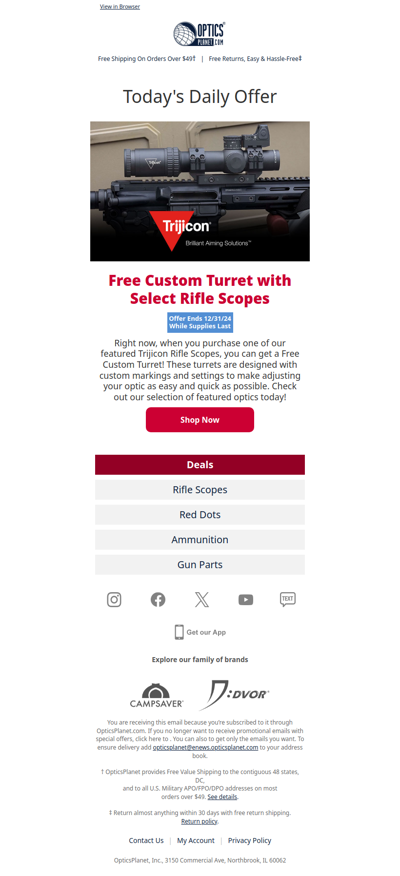 FREE Custom Turret with Select Trijicon Rifle Scopes