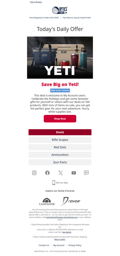 Members Only! Holiday Sale on Yeti Gear