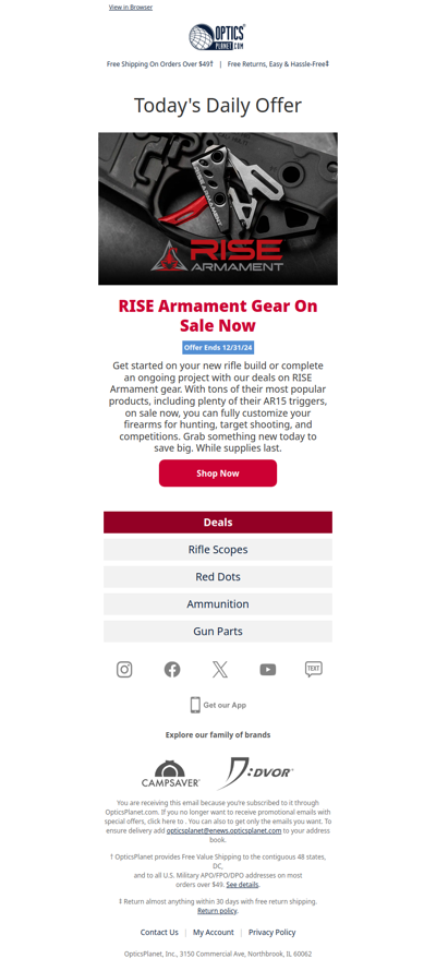 Huge Savings on Tons of RISE Armament Gear