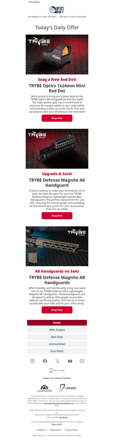 Great Deals on TRYBE Optics & Rifle Parts!