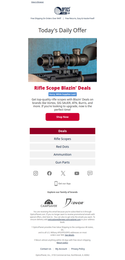 🔥Save on a New Rifle Scope with Blazin' Deals