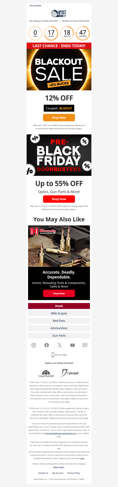 12% OFF Ends Today + Early DOORBUSTERS!