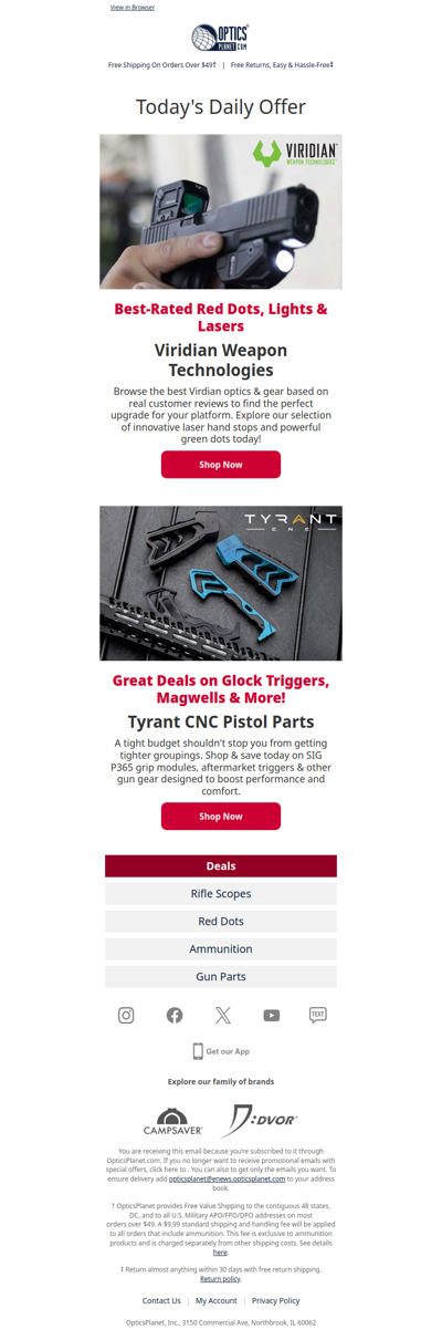 Save on Best-Rated Viridian Optics & Accessories