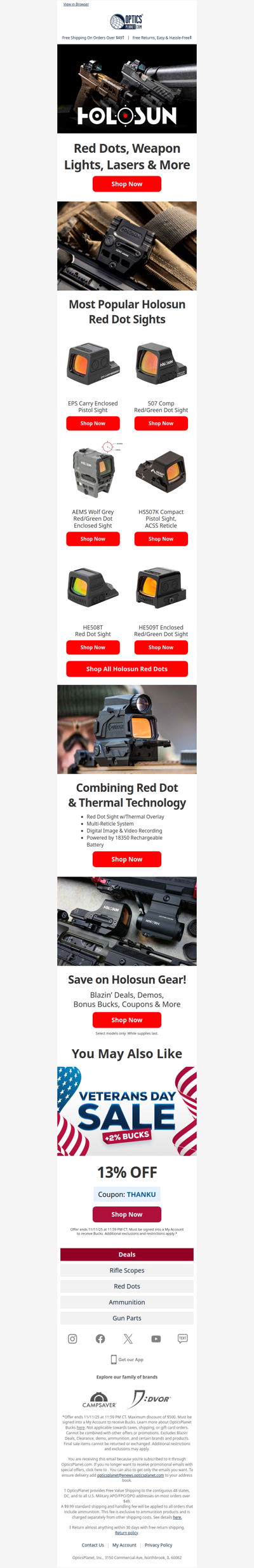 Holosun Red Dots, Lights, Lasers & More