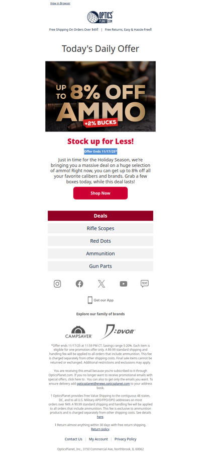 Save up to 8% on Ammo for a Limited-Time!