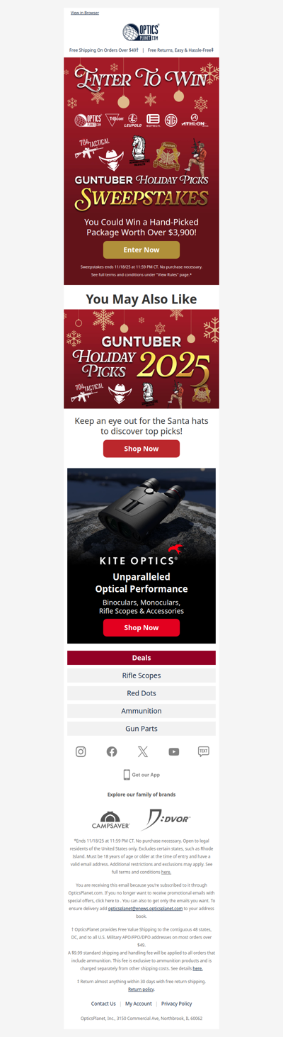 The GunTuber Holiday Picks Sweepstakes 👉