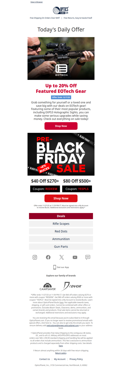 Up to 20% Off EOTech Gear!