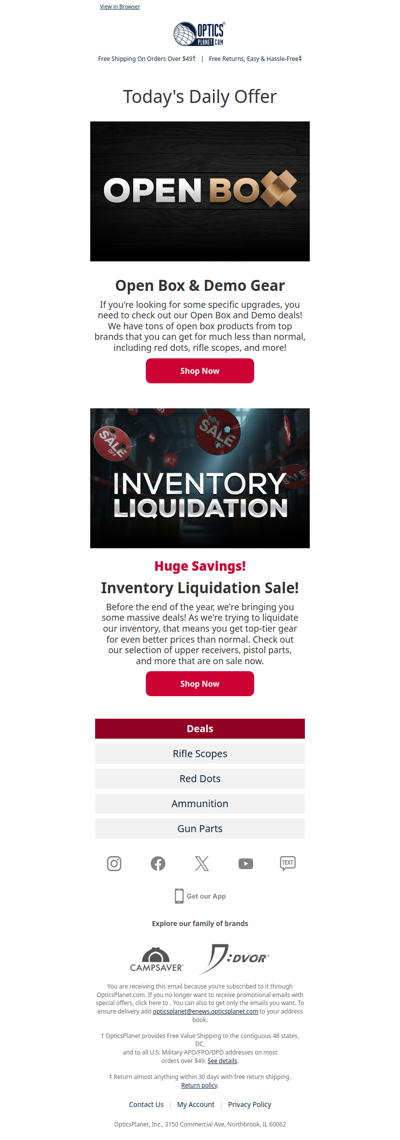 Inventory Liquidation & Open Box Deals!