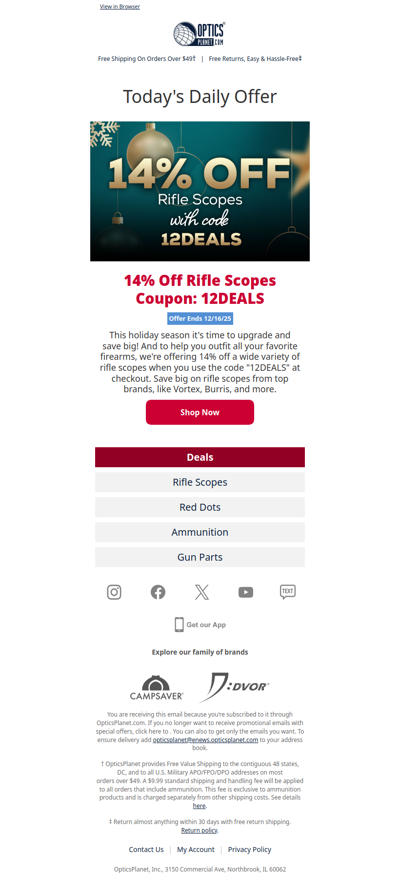 Get 14% Off Rifle Scopes!