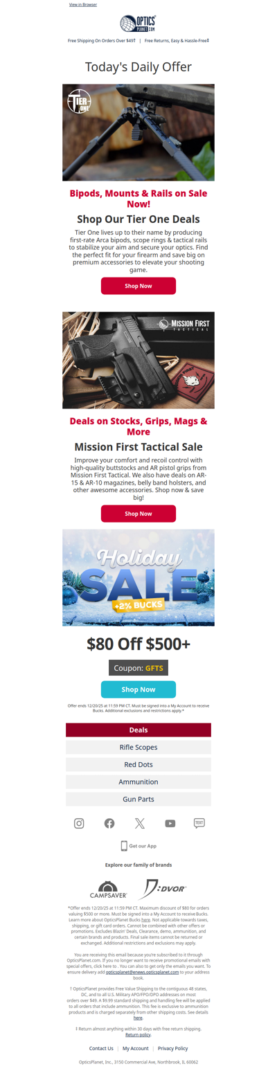 Tier One & Mission First Tactical Holiday Sale