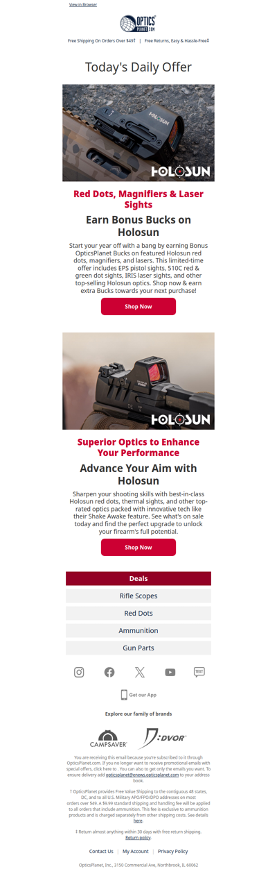 💸 Earn Bonus Bucks on the Best Holosun Optics