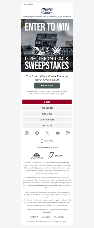 Vortex Precision Pack Sweepstakes