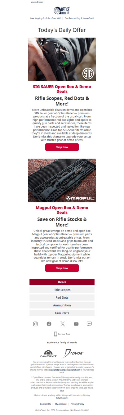 SIG SAUER & Magpul Open Box & Demo Deals