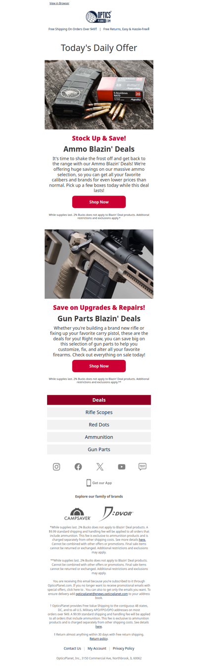 Check Out Ammo & Gun Parts Blazin' Deals!