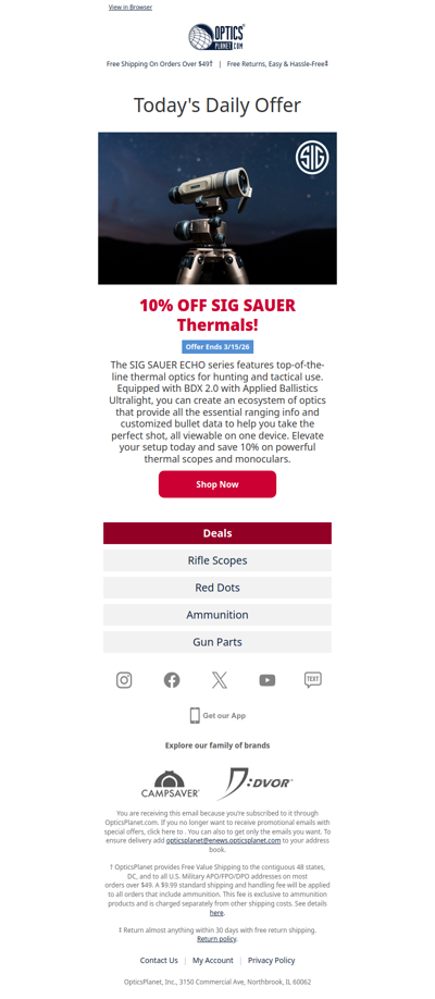 SIG SAUER Thermal Sale - Extra 10% OFF!