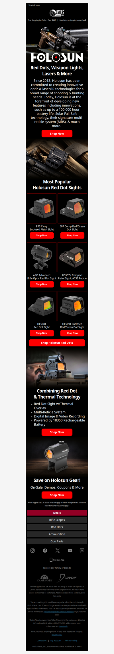 Holosun Red Dots, Lights, Lasers & More