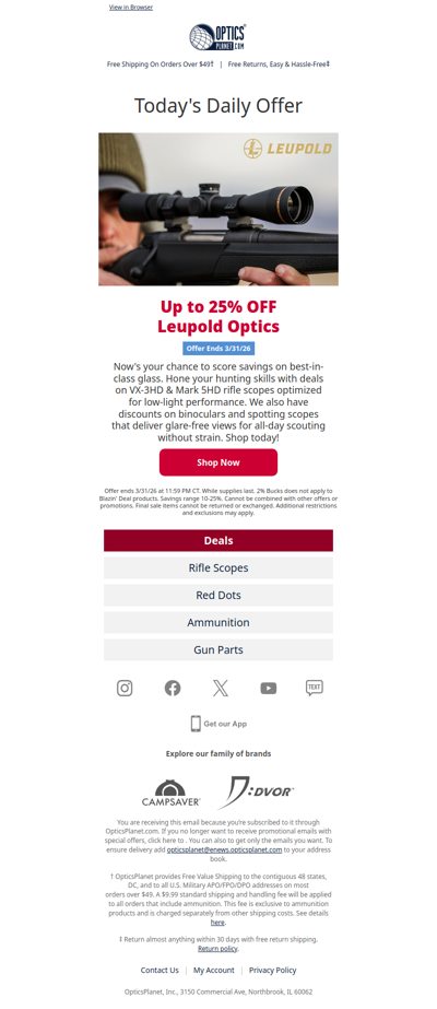 Up to 25% OFF Leupold Optics!