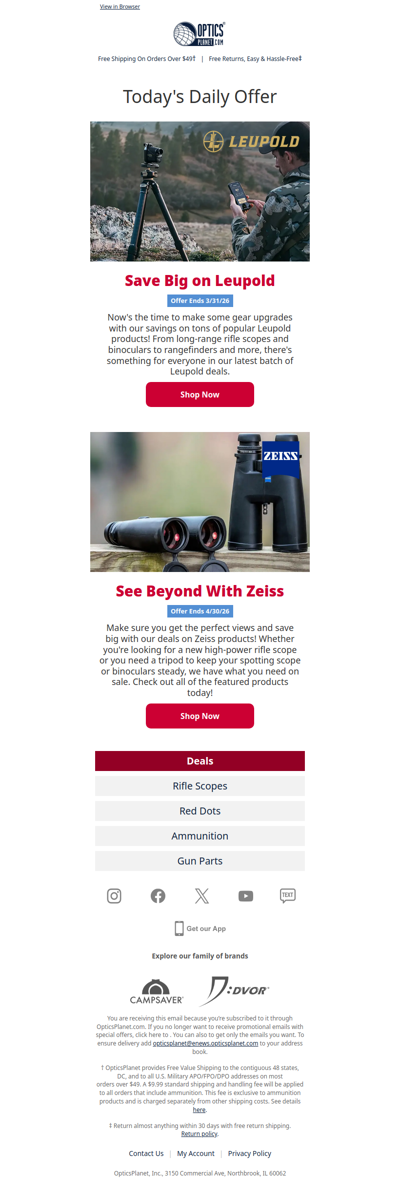 Great Deals on Leupold & Zeiss Gear!