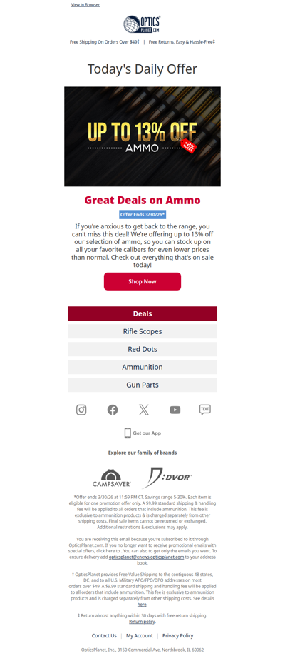 💥 Up to 13% OFF Ammo!