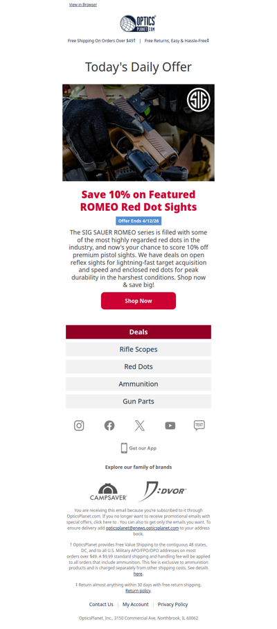 10% OFF SIG ROMEO Red Dots