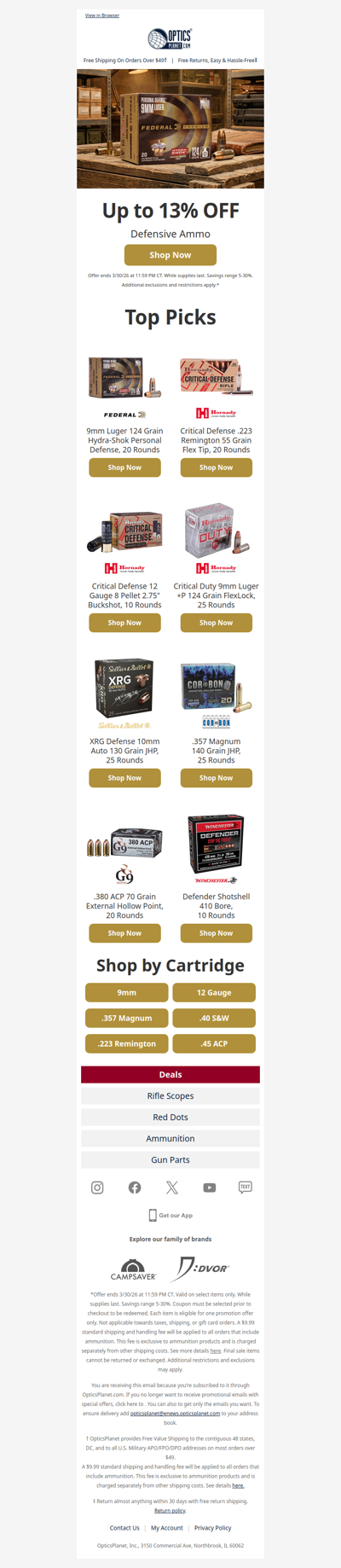 💥 Up to 13% OFF Defensive Ammo 💥