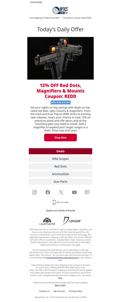 12% OFF Red Dots & Accessories 🔴