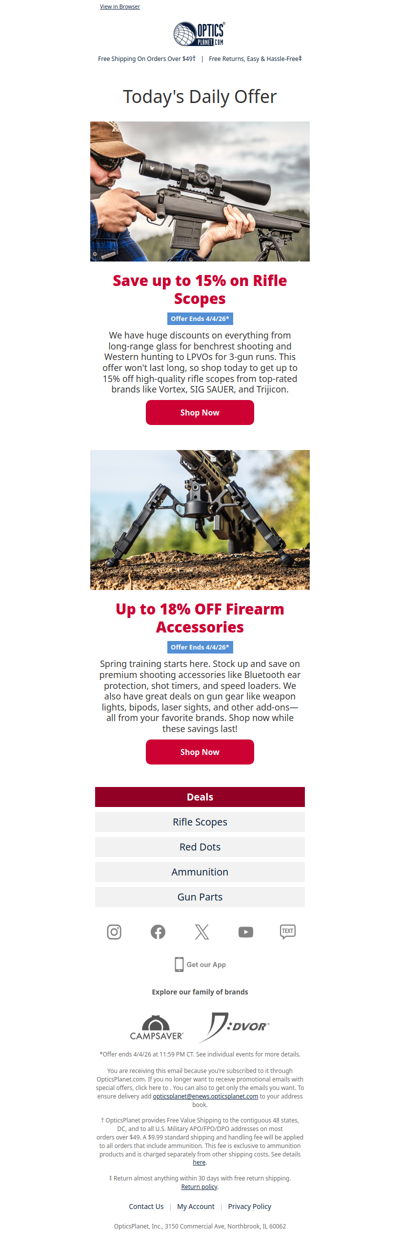 Spring Savings on Scopes & Accessories!