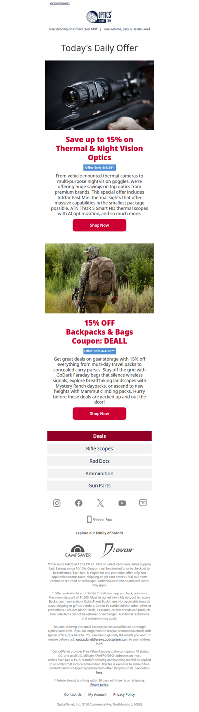 Up to 15% OFF Thermal & NV Optics!