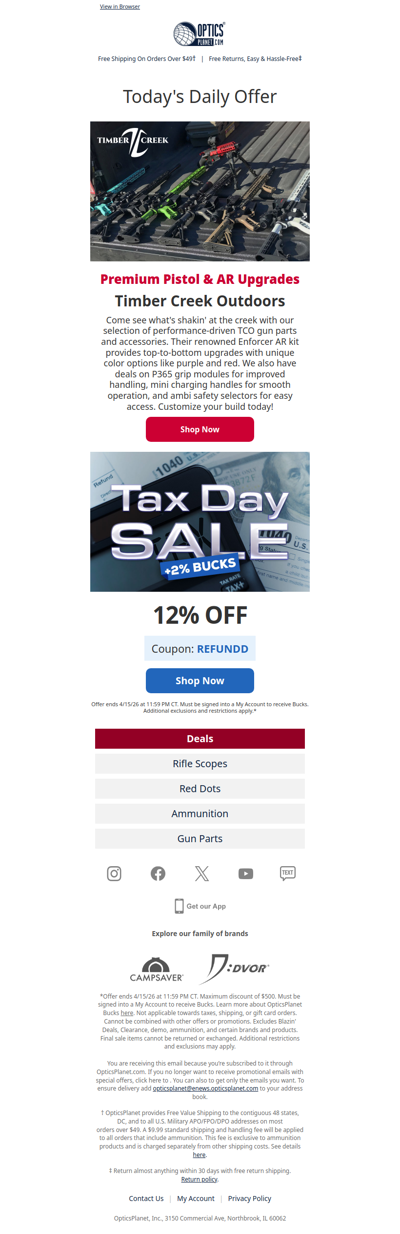 Pistol & AR Upgrades from Timber Creek