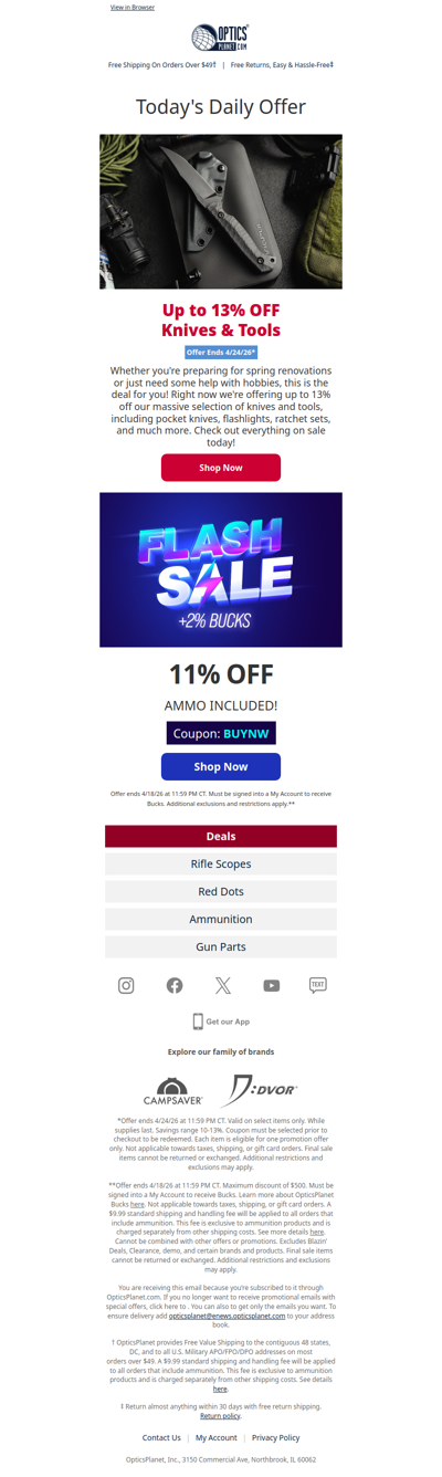 Up to 13% OFF Knives & Tools!